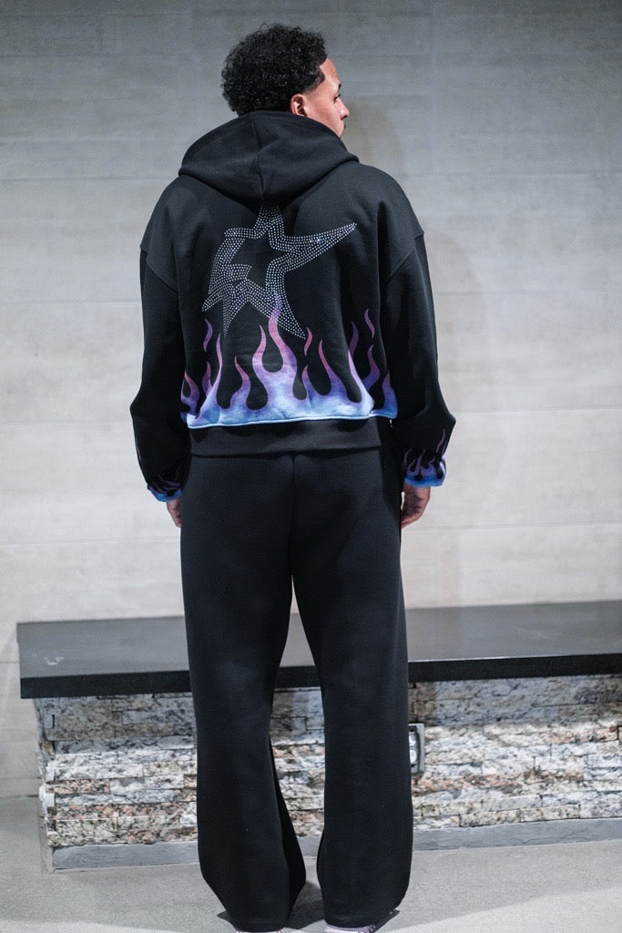 Black Star Zip-up Hoodie